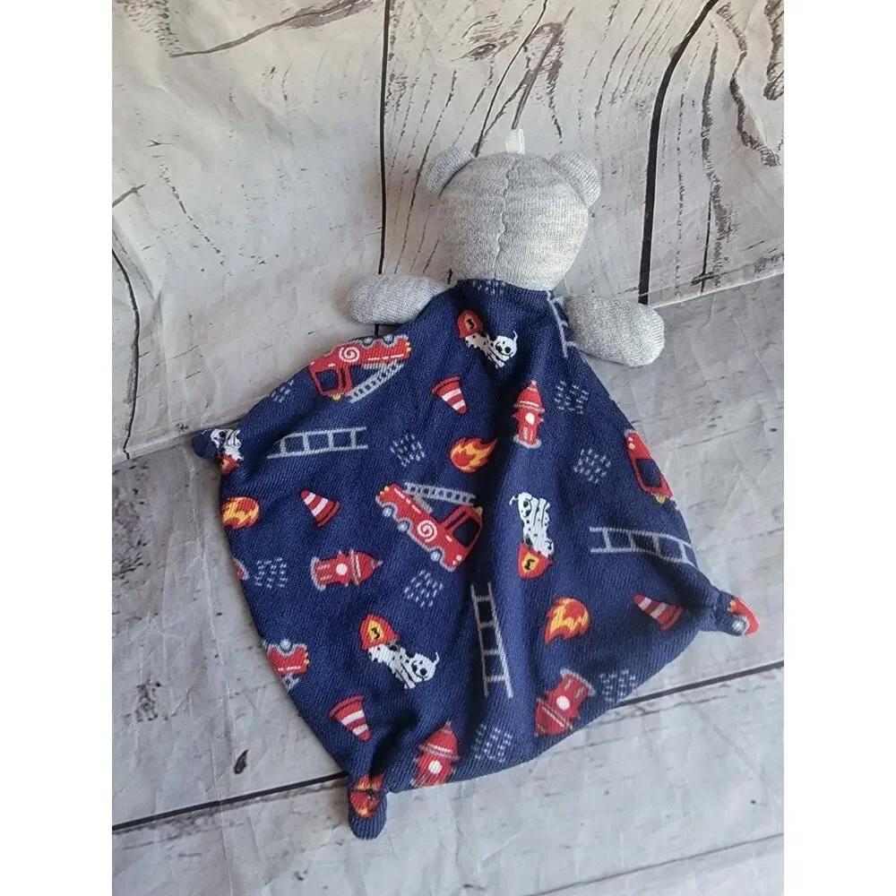 Max & Olivia Blue Bear Fire Fighter Security Blanket Lovey